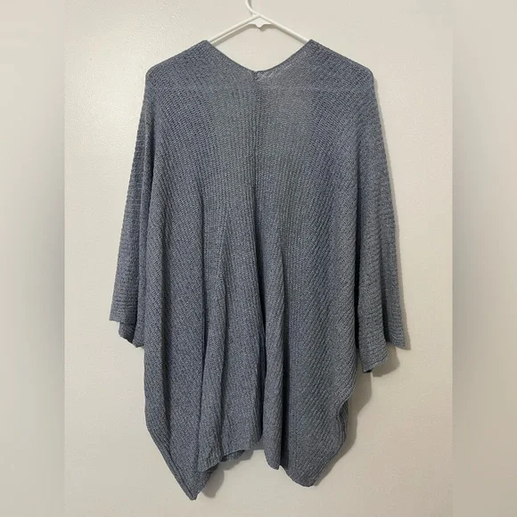 Women's Cozy Slate Blue Knit Open Cardigan - Picture 3 of 6